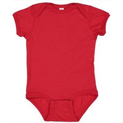 Rabbit Skins 4424 Infant Fine Jersey Bodysuit in Red size 18MOS | Ringspun Cotton LA4424, RS4424