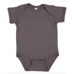 Rabbit Skins 4424 Infant Fine Jersey Bodysuit in Charcoal size 12MOS | Ringspun Cotton LA4424, RS4424