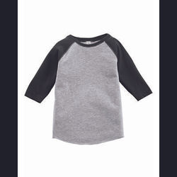 Rabbit Skins RS3330 Toddler Baseball Fine Jersey Top in Vintage Heather/Vintage Smoke size 5/6 | Ringspun Cotton 3330, LA3330