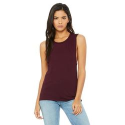 Bella + Canvas B8803 Women's Flowy Scoop Muscle Tank Top in Maroon size 2XL | Ringspun Cotton 8803, BC8803