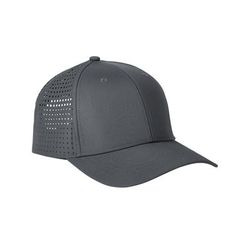 Big Accessories BA537 Performance Perforated Cap in Charcoal | Polyester