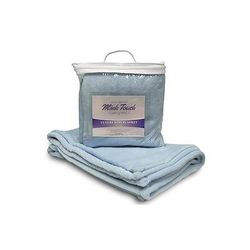 Alpine Fleece 8722 Mink Touch Luxury Baby Blanket in Blue | Polyester Blend LB8722