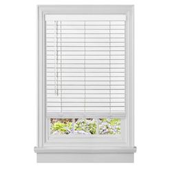 Wide Width Cordless GII Madera Falsa 2" Faux Wood Plantation Blind by Achim Home Décor in White (Size 27" W 64" L)