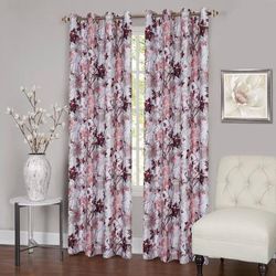 Wide Width Tranquil Lined Grommet Window Curtain Panel by Achim Home Décor in Blush (Size 50" W 63" L)