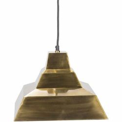 Thayne 12"L x 12"W x 9"H Rustic Black/Brass/Metallic - Brass/Metallic Brass Pendant - Boutique Rugs