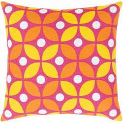 Millbridge 22" Square Modern Cotton Off White/Orange/Pink/Saffron/Mustard Throw Pillow - Boutique Rugs