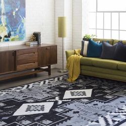 Bassendean 22" Square Modern Black/Ivory Throw Pillow - Boutique Rugs