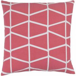 Parramatta 22" Square Modern Cotton White/Pink Throw Pillow - Boutique Rugs
