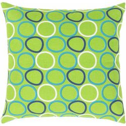 Ourimbah 20" Square Modern Cotton Blue/Green/Navy/Off White Throw Pillow - Boutique Rugs