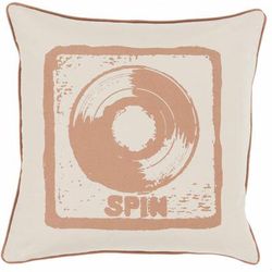 Barlborough 22" Square Cottage Cotton Beige/Brown/Dark Red Throw Pillow - Boutique Rugs