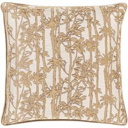 Chino 22" Square Traditional Brown/Light Brown/Light Gray/Tan/Dark Red Throw Pillow - Boutique Rugs