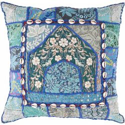 Korumburra 22" Square Cotton Aqua/Dark Green/Dark Blue/Burnt Orange/Beige/Blue/Purple/Red/Sage/Seafoam/Teal/Yellow/Navy/Green Throw Pillow - Boutique Rugs