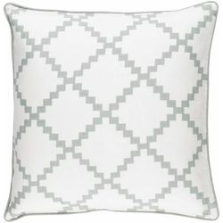 Denville 22" Square Modern White/Light Sage Throw Pillow - Boutique Rugs