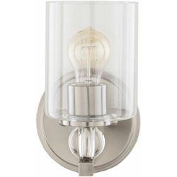 Kingscote 6"L x 6"W x 10"H Nickel/Clear/Metallic - Nickel/Clear Wall Sconce - Boutique Rugs