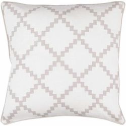 Chitina 18" Square Modern White/Taupe Throw Pillow - Boutique Rugs