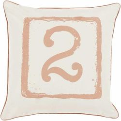 Gatton 20" Square Cottage Cotton Beige/Brown/Dark Red Throw Pillow - Boutique Rugs