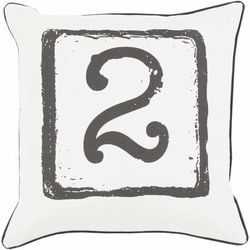 Harmonsburg 22" Square Cottage Cotton Black/Light Gray Throw Pillow - Boutique Rugs