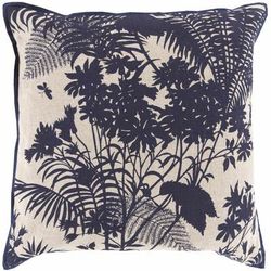 Markyate 20" Square Coastal Cotton Dark Blue/Blush/Navy Throw Pillow - Boutique Rugs