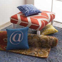 Dearham 13"L x 20"W Modern Navy/Pale Blue Lumbar Pillow - Boutique Rugs