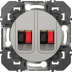 Legrand - Prise haut-parleur double dooxie finition alu 095259