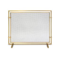 Sinclair Single Panel Fireplace Screen - Nickel - Frontgate