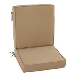BH Outdoor Performance 2-Section Deep Seating Cushion by BrylaneHome in Khaki Patio Chair Thick Padding