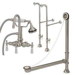 Randolph Morris Clawfoot Tub Freestanding Gooseneck Faucet Set RM402FS-BN