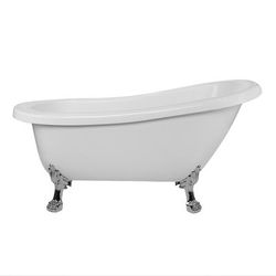 Randolph Morris Charleston 67 Inch Acrylic Slipper Clawfoot Tub - Rim Faucet Drillings - Lion Paw Feet RMA67SL7WLPC
