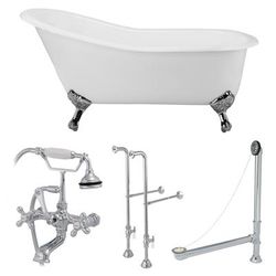 Randolph Morris Charlotte 60 Inch Cast Iron Slipper Clawfoot Tub and Faucet Package TUBSET14CPCP