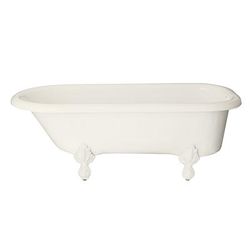 Restoria Bathtub Regent 60 Inch Acrylic Classic Clawfoot Tub - Rim Faucet Drillings 503-P-RM