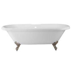 Randolph Morris Halifax 70 Inch Acrylic Double Ended Clawfoot Tub - Rim Faucet Drillings - Imperial Ball & Claw Feet RMA71DE7WDIBN