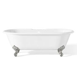 Cheviot Regal 68 Inch Double Ended Cast Iron Clawfoot Tub - Rim Faucet Drillings 2170-WW-7-CH