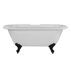 Randolph Morris Windsor 66 Inch Acrylic Double Ended Clawfoot Tub - Rim Faucet Drillings - Ball & Claw Feet RMA66DE7WDIB