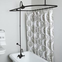 Randolph Morris 54 Inch Clawfoot Tub Shower Enclosure with Watering Can Shower Head RM403SEORB