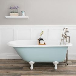 Randolph Morris Heritage 60 Inch Cast Iron Classic Clawfoot Tub - Rim Faucet Drillings LG60RT7W-OPENAIR