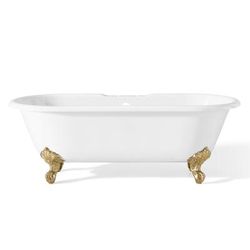Cheviot Regal 68 Inch Double Ended Cast Iron Clawfoot Tub - Rim Faucet Drillings 2170-WW-7-PB