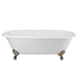Randolph Morris Cambridge 72 Inch Cast Iron Double Ended Clawfoot Tub - No Faucet Drillings LG72DE0WDIBN