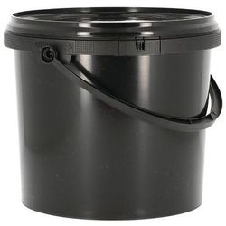seau plastique rond avec couvercle noir - 5l