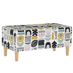 Helsinki Block Storage Bench by Skyline Furniture in Lavender Multi