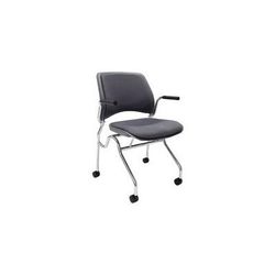 300-Pound Capacity Padded Flip Seat Nesting Chair w/ Armrests