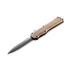 Benchmade Autocrat Automatic Folding Knife 3.71in Double Edge Blade Coyote Brown Handle 3400BK-2