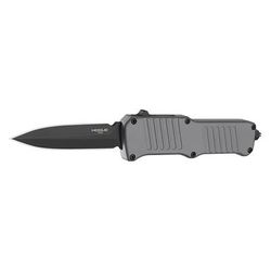 Hogue Mini Incursion Automatic Folding Knife 3.1in Double Edge Blade Black Finish Matte Gray Handle 54072-EXLKRL