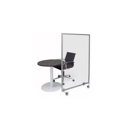 36"W x 60"H Clear Acrylic Washable Mobile Office Panel