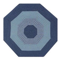 Alpine Braid Collection Reversible Indoor Area Rug 72" Octagonal by Better Trends in Navy Stripe (Size 72" OCTGN)