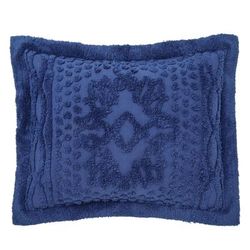 Georgia Chenille Shams by BrylaneHome in Blue (Size STAND) Pillow