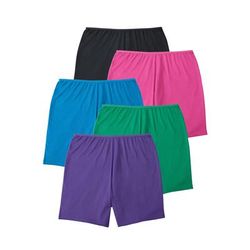 Plus Size Women's Cotton Boxer 5-Pack by Comfort Choice in Bright Pack (Size 10) Panties