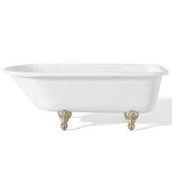 Cheviot Traditional 54 Inch Cast Iron Classic Clawfoot Tub - Rim Faucet Drillings 2093-WW-7-PN