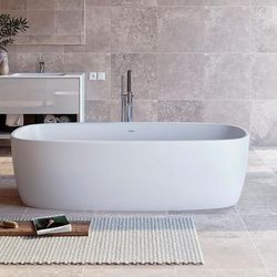 Aquatica Coletta 71 Inch Freestanding Double Ended Solid Surface Bathtub COLETTA-WHT
