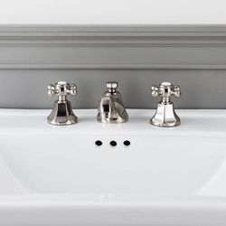 Randolph Morris Deco Widespread Bathroom Sink Faucet - Metal Cross Handles RMB616MC-BN