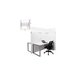 6'W x 6'D x 76"H Two-Person Back-to-Back White Washable Laminate Office Cubicle